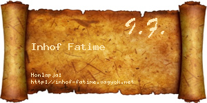 Inhof Fatime névjegykártya