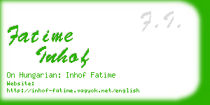 fatime inhof business card